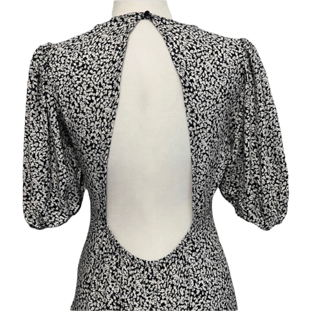 Free People Short Sleeve Tear Drop Back Black & White Dress - Size Small - Picture 2 of 15
